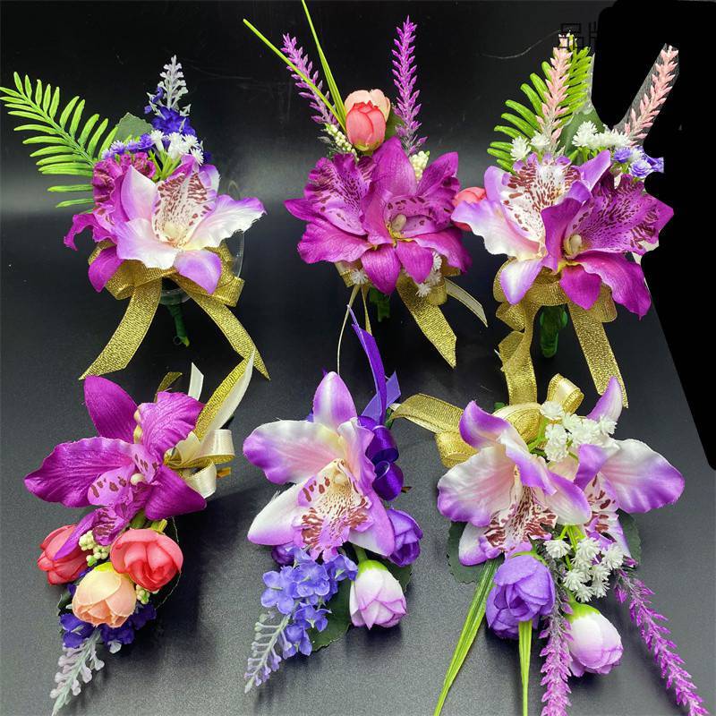 商务会议贵宾胸花公司年会开业活动剪彩礼仪仿真兰花嘉宾襟花森