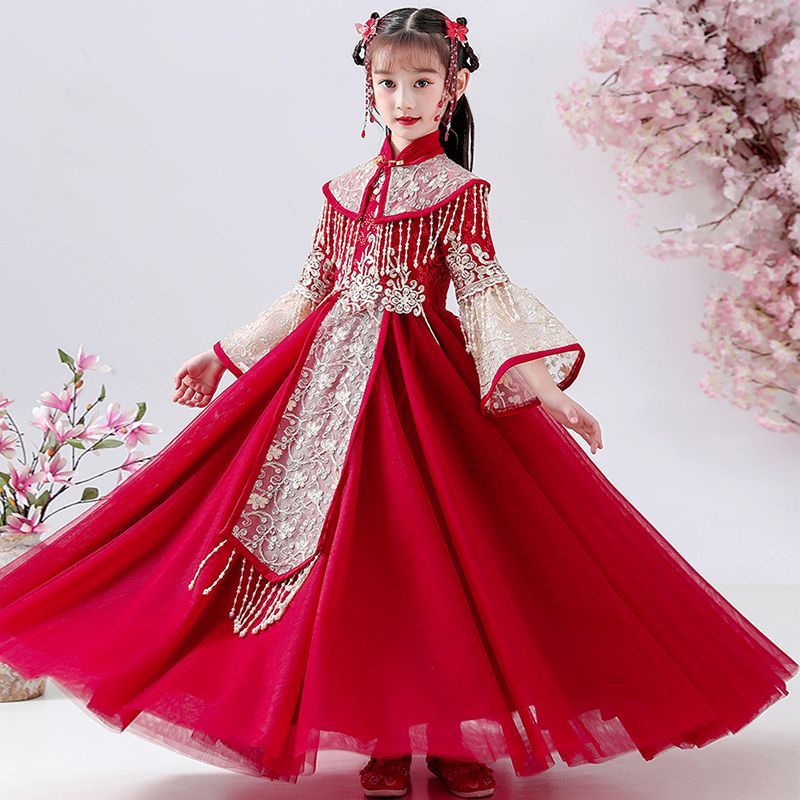 [支持代发]女童汉服中国风儿童旗袍古风唐装超仙礼服小女孩古装秋