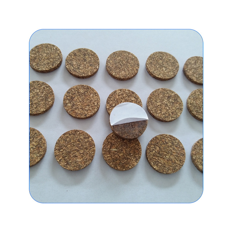 防滑软木贴垫 背胶圆形软木垫片 橡胶水松木垫模切防震玻璃软木垫