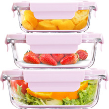 水果便当盒可蒸煮微波炉饭盒玻璃保鲜盒冰箱食品级午餐玻璃饭盒