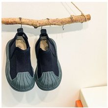韩版儿童高帮帆布鞋秋季新款黑色男童小学生鞋一脚蹬女高帮布靴软