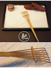 日式沙耙禅意枯山水沙盘心理竹耙子制作工具配件木耙沙子造型摆件