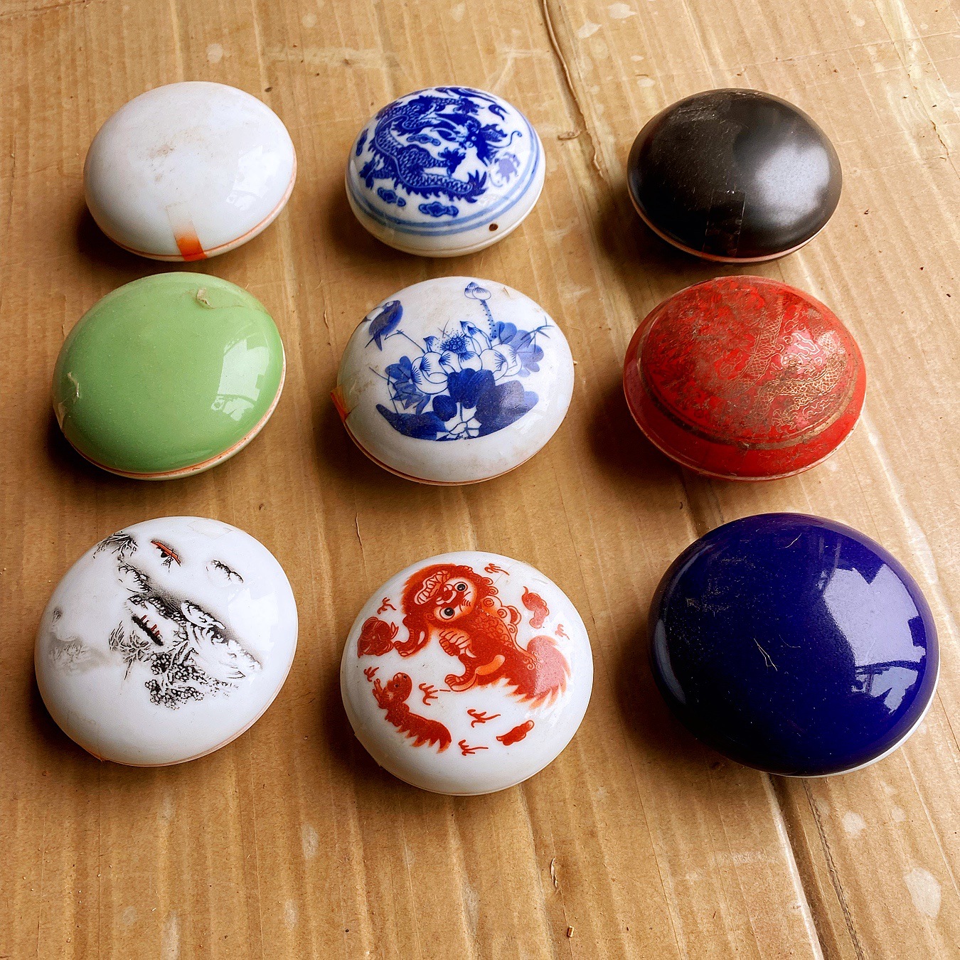 批发书画印泥八宝篆刻国画印章大红30克印泥朱砂色90克陶瓷印泥盒