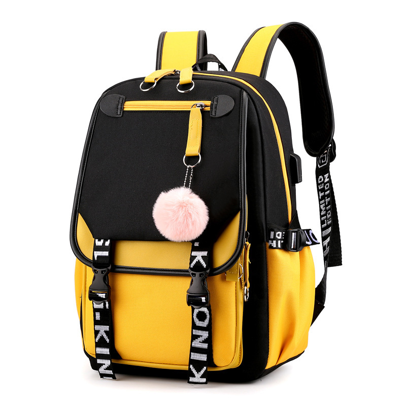 Thermal Transfer Oxford Cloth Bag Trendy Men's Backpack Large Capacity Outdoor Backpack for Middle School Students 2024 New Schoolbag