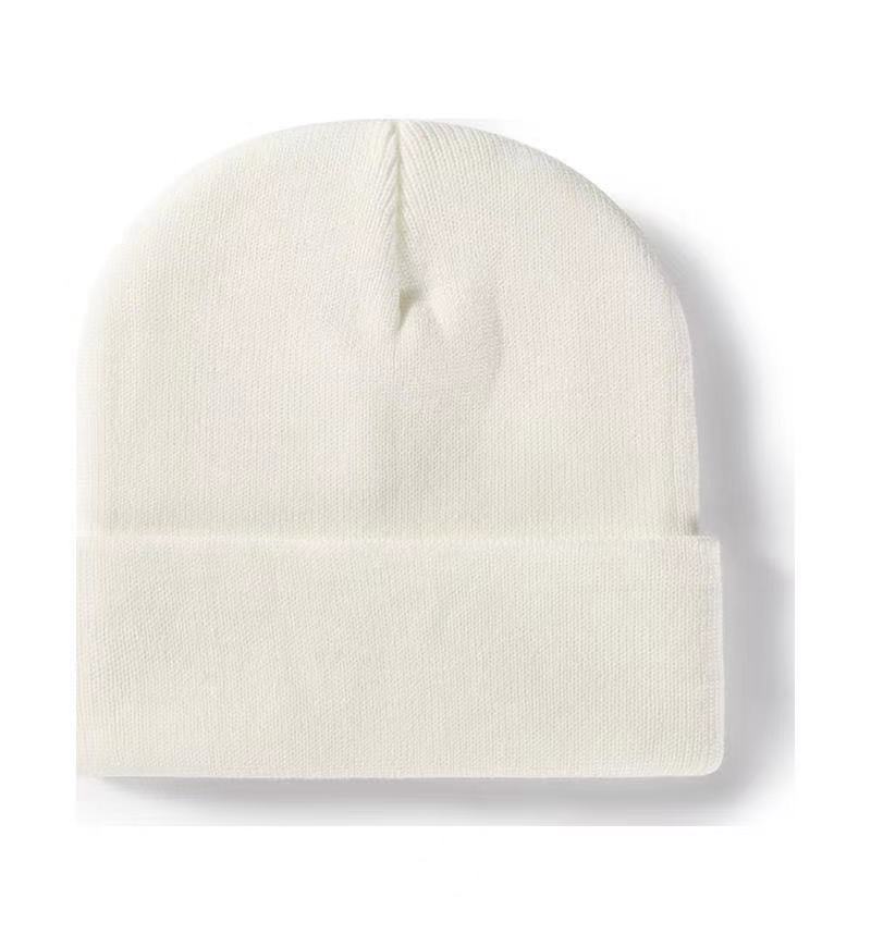 Acrylic Knitted Cap Customized Foreign Trade Beanie Hat Embroidery Logo Drawing Sample Jacquard Knitted Hat Factory Wholesale Order