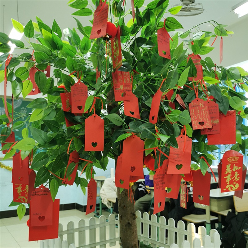 diy大红空白手写卡片节日祝心愿许愿树卡中秋商场装饰悬挂吊牌