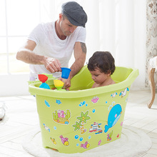 批发儿童洗澡桶塑料家用宝宝洗澡盆带盖婴幼儿泡澡桶浴桶加大号坐