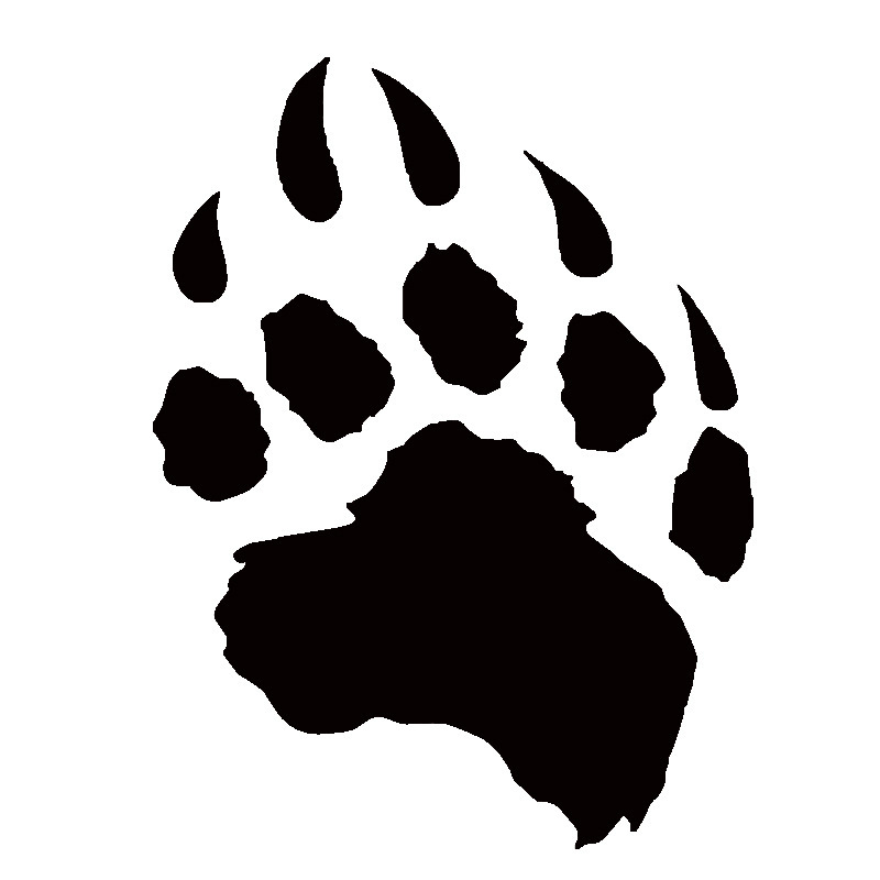 跨境外贸汽车贴纸卡通动物熊爪熊掌印足迹个性后玻璃保