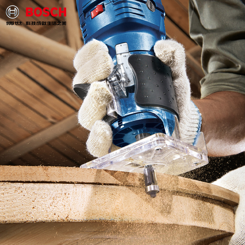 博世专业木工电动修边机gkf550高性能强力雕刻机水电开槽机小罗机