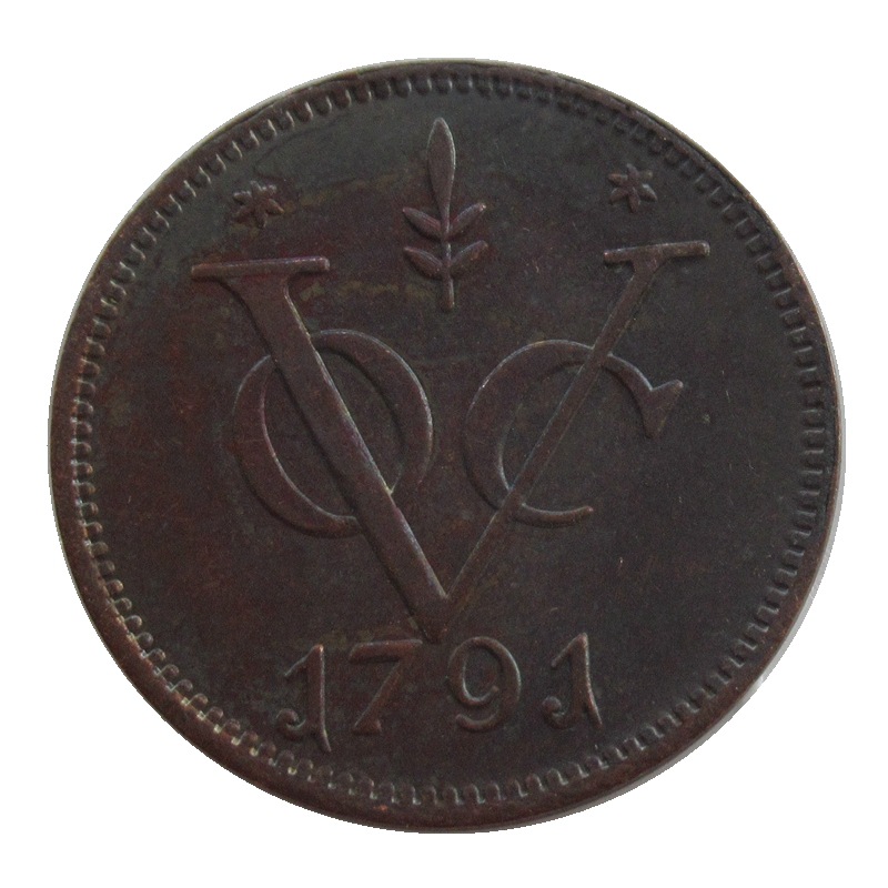 仿古工艺品印度尼西亚铜币1duit1791紫铜材质外贸热销纪念币22mm