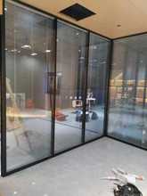 办公室轻奢屏风铝合金双层钢化透明玻璃中空百叶简约隔音高隔断墙