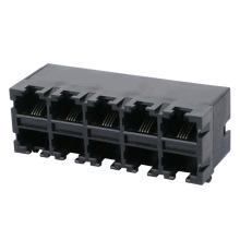 厂家供应不带屏蔽全塑10口2X5 RJ45连接器E5904-01D072-L