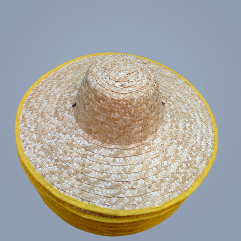 厂价直供农民草帽原草麦秆大号户外遮阳帽防晒太阳帽工地民工草帽-阿