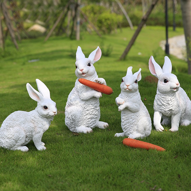 户外仿真兔子摆件动物雕塑树脂工艺景观花园公园草坪别墅院子摆设
