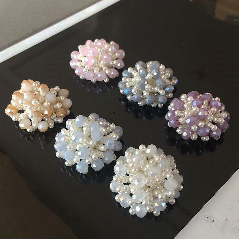 奶油色玻璃珠仿珍珠手工钉珠金属古风绣花鞋子饰品装饰服装辅料