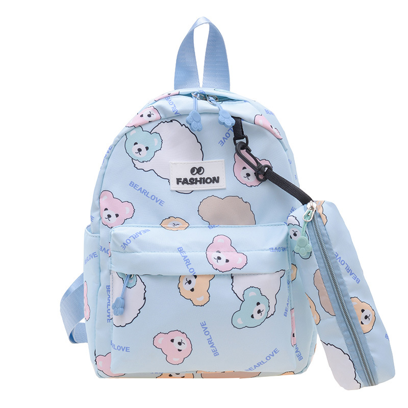 New Children's Backpack Cartoon Kindergarten Backpack Cute Bear Printed Boys and Girls Lightweight Backpack Tide Wholesale