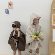 韩国ins儿童雨衣2024新款小孩宝宝幼儿园斗篷式雨披男女童防雨服
