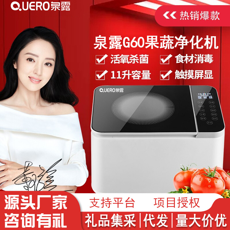 华迈果蔬消毒机多功能去农残降激素除细菌食材净化机触控液晶显示