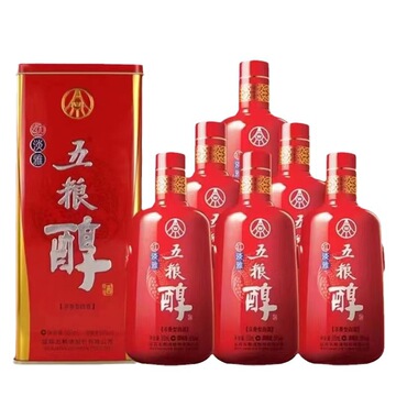 五粮醇红淡雅 宜宾市股份出品铁盒 高端白酒礼盒液体50度 整箱批