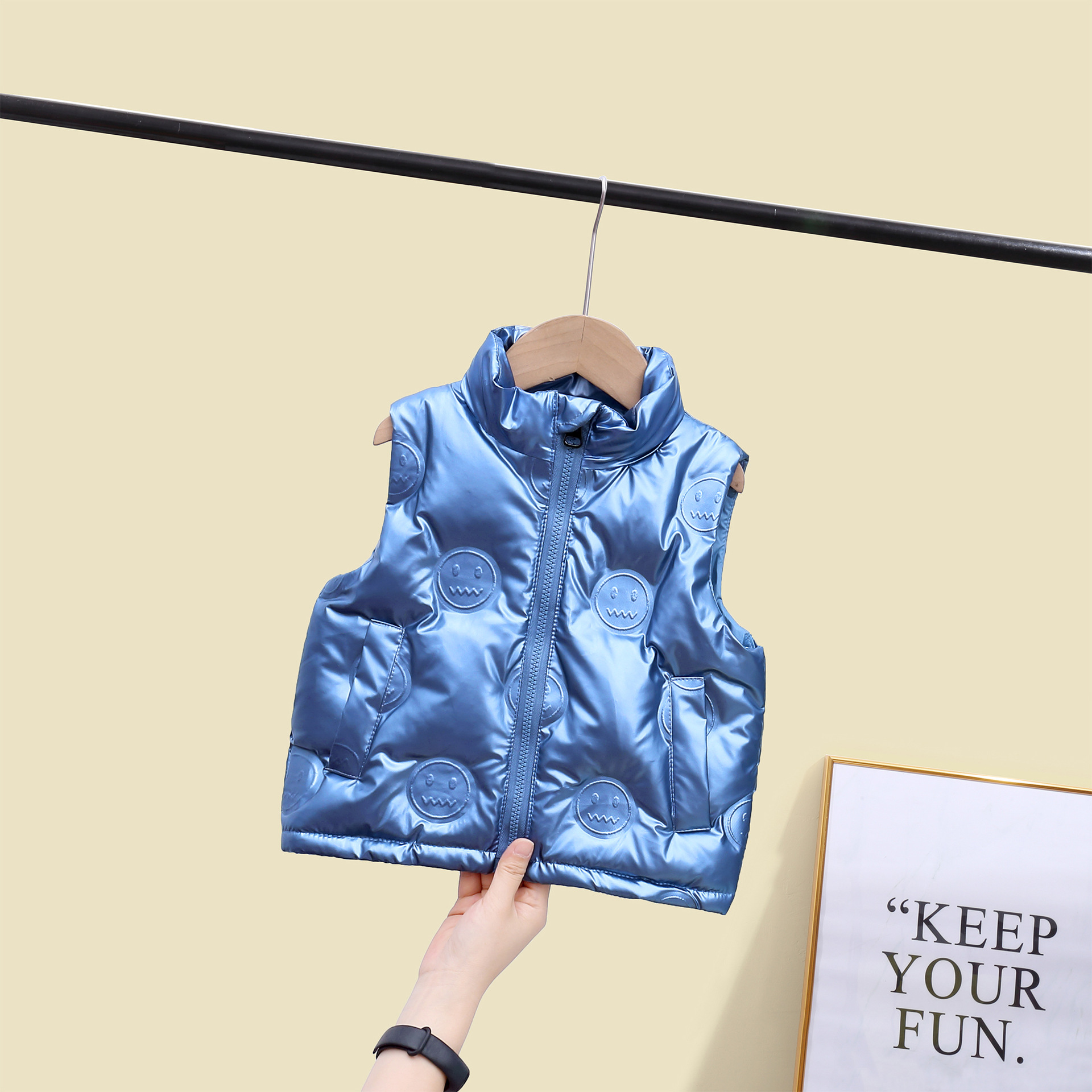 Children's Down Vest White Duck Down Fashion Simple Solid Color Boys and Girls Baby's Waistcoat Children's Wear image