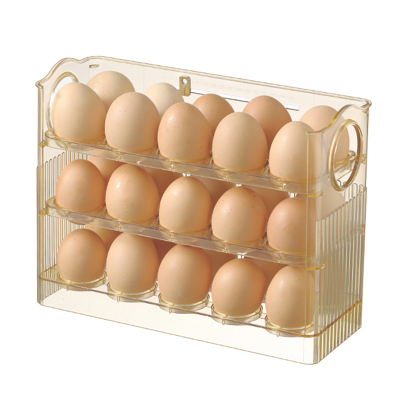 T41/C67 Eggs Storage Box Refrigerator Side Door Kitchen Preservation Organizing Storage Gadget Eggs