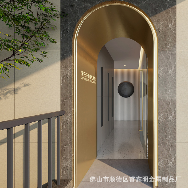 不锈钢拱门圆弧垭口阳台门套收边条半圆形门框天花吊顶u型装饰条