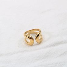 ins风钛钢几何开口戒指女 复古欧美时尚个性设计款钛钢甜酷指环
