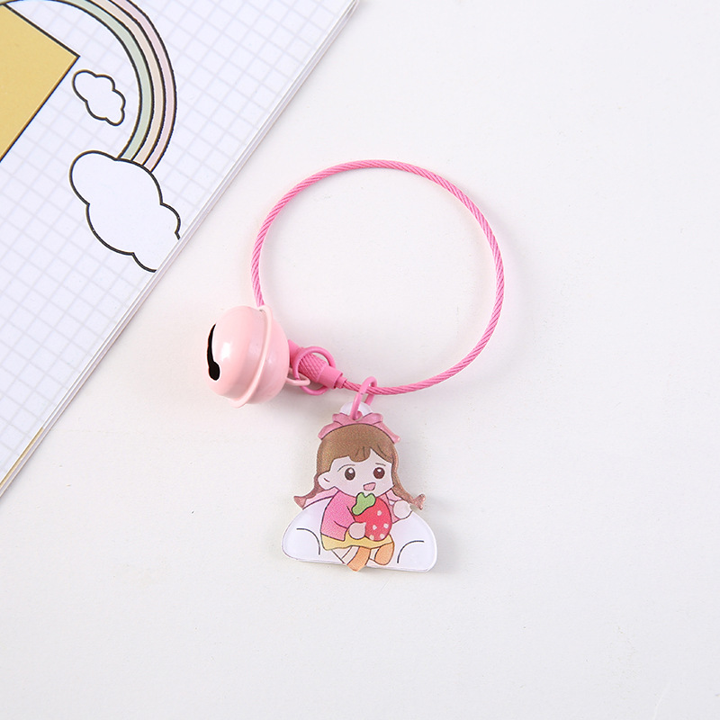 Creative Ins Cute Girl Heart Cartoon Funny Key Ring Acrylic Keychain Pendant Girls' Bags Ornaments