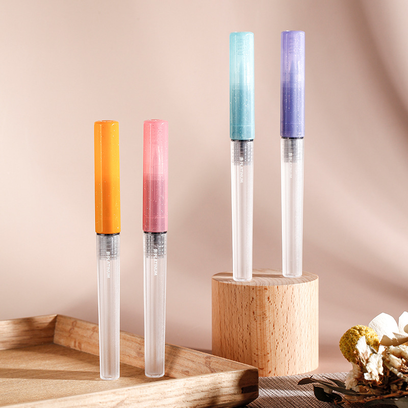 日本platinum白金小流星钢笔季雨限定学生钢笔日常练字透明磨砂杆