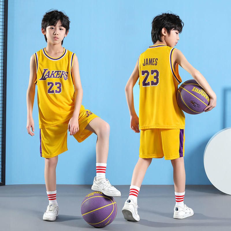 儿童球服篮球套装男女童夏季运动背心幼儿园训练表演服湖人公牛