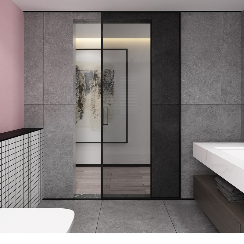 安舍轻奢卫生间单扇推拉门现代简约拉门厨房玻璃移门吊滑推拉门