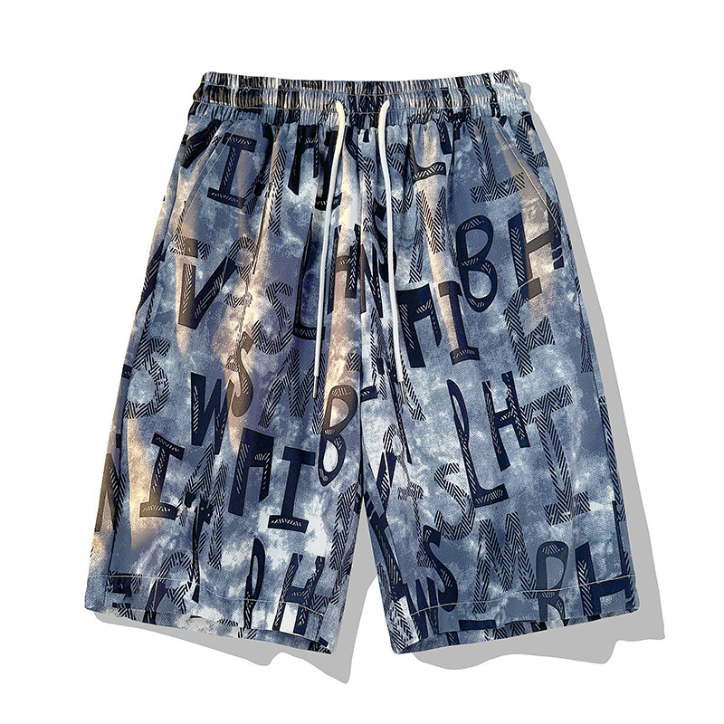 Beach Shorts Men's Summer Thin Graffiti Fashion Printing Large Trunks Baggy Pajama Pants Leisure Vacation Fifth Pants
