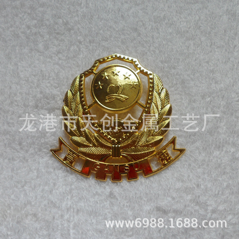 五角星麦穗帽徽 唛头织唛臂章印度金胸章红色旅游旗标高帽子帽徽