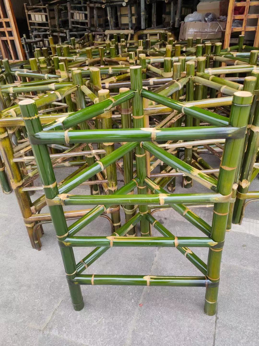 竹架子竹编簸箕火锅架市井火锅菜架簸箕架竹制品三层三脚架楠竹架