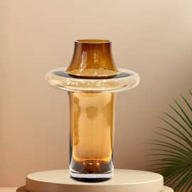 法式中古玻璃花瓶批发艺术摆件客厅水养鲜花插花器高级感干花