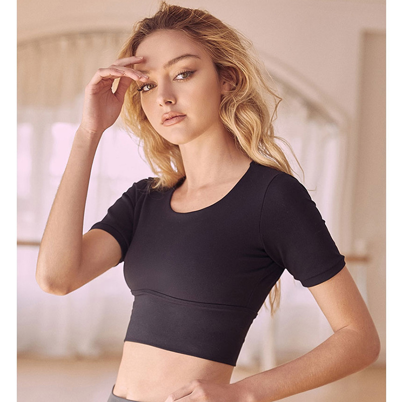 Korean Style Yoga Clothes Customized Summer Thin Exercise Running T-shirt Tight Short Sleeve Casual All-Match Hot Girl Top for Women