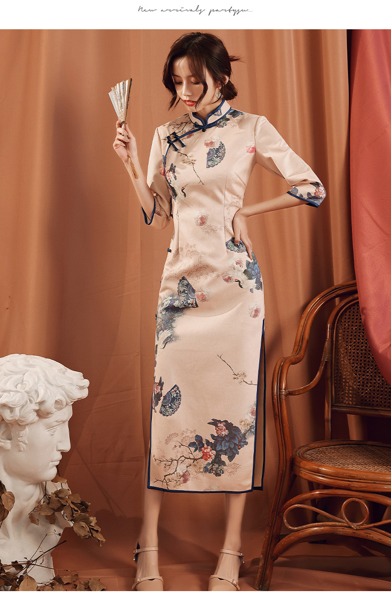 旗袍改良连衣裙2022春季新款气质年轻款少女复古新式长款日常可穿