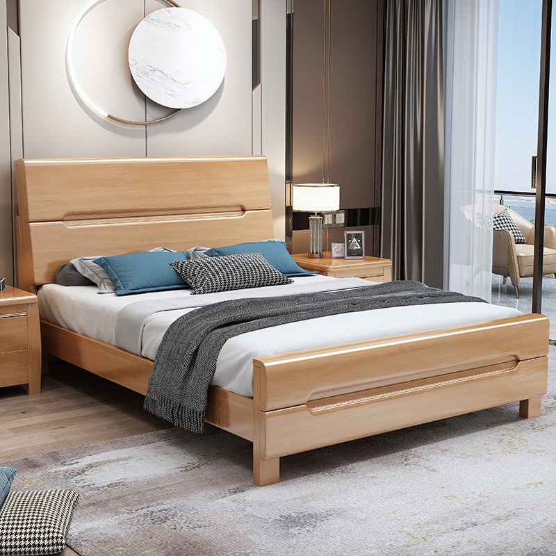 海棠实木床中式