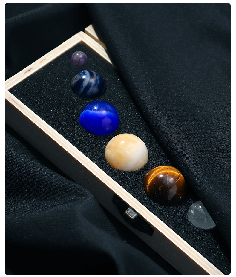 天然水晶宝石矿石标本太阳系九大行星水晶圆球桌面星球创意摆件