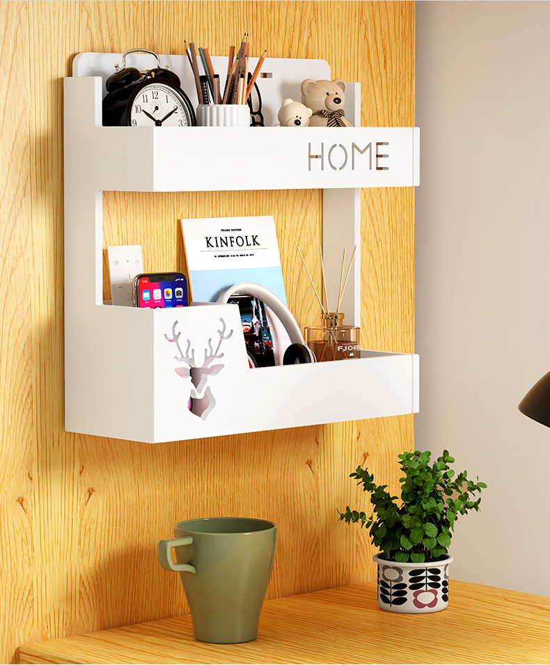 床头置物架墙上宿舍神器床边手机充电床上收纳架子墙壁挂墙免打孔