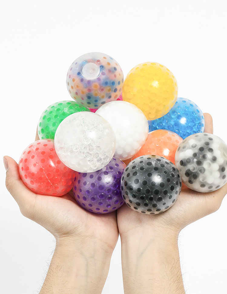 跨境tpr发泄解压球手捏彩珠减压球 减压捏捏乐玩具新奇特玩具批发
