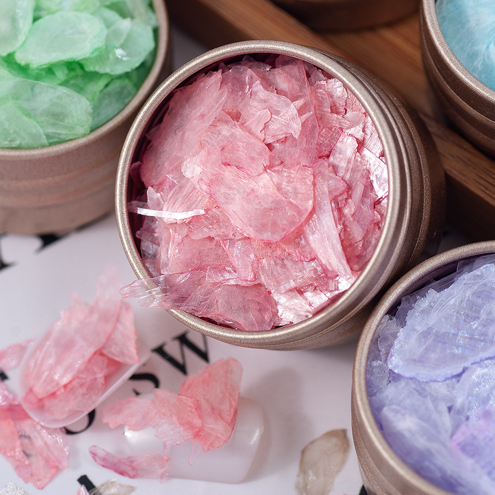 跨境热销 超薄丝绸云母片可掰天然贝壳片美甲diy不规则贝壳批发