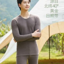 芬格兰男士黄金棉秋衣秋裤厚款套装圆领84657中领84658