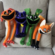 跨境恐怖微笑紫猫毛绒玩具公仔 趴姿大嘴猫smiling critters toy