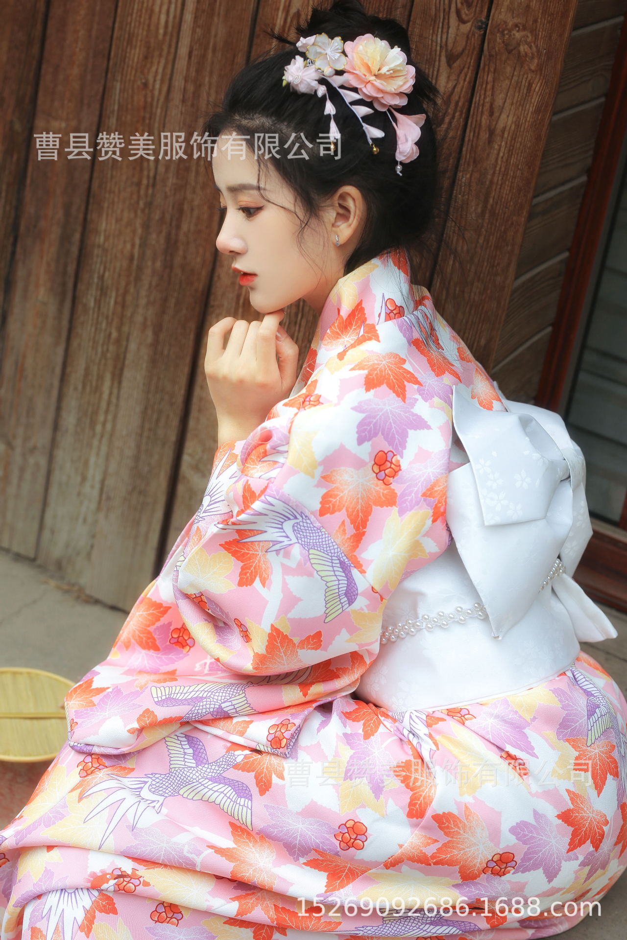 神明少女改良和服女正装传统日式和服连衣裙和风浴衣写真摄影服
