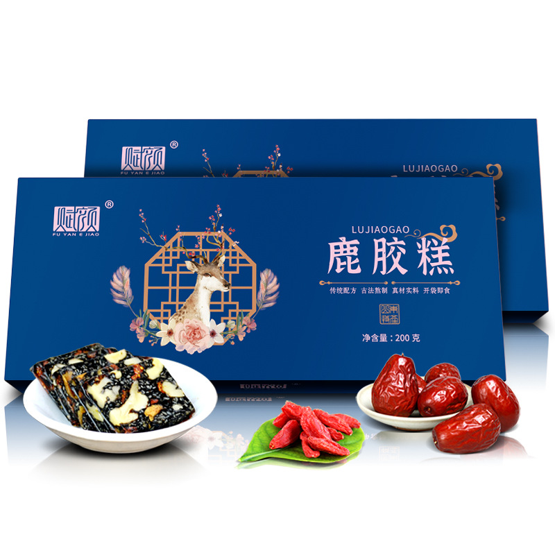 鹿胶糕山东东阿批发中秋即食鹿胶糕 鹿胶 鹿角胶源头厂家代发送礼