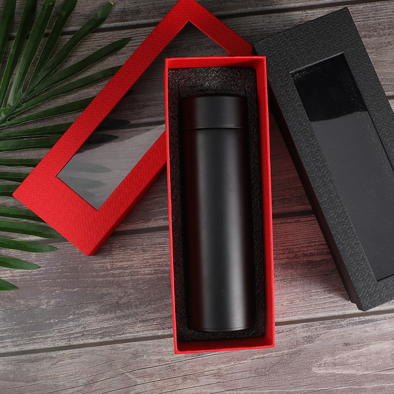 保温杯礼品盒子批发 商务水杯礼盒空盒 透明礼物盒玻璃杯包装盒