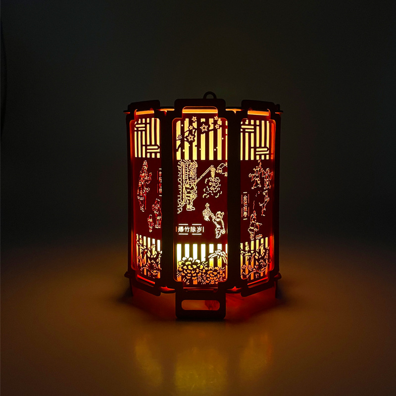 故宫灯儿童手提灯笼宫灯手工diy纸雕灯led端午节中国风礼物批发