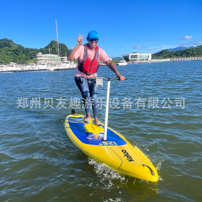景区网红立式充气水上冲浪板脚踏板脚踏船SUP板漂流钓鱼桨叶板