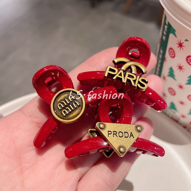 喜庆红小抓夹淑女刘海夹前额碎发夹网红小发夹小发卡子新年头饰